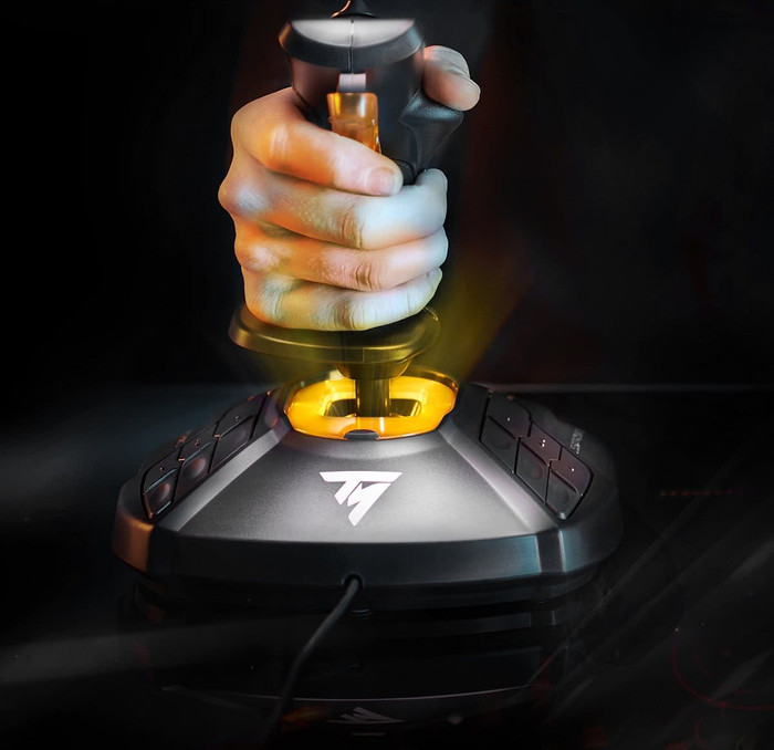 Thrustmaster T.16000M FCS Flight Stick product in use