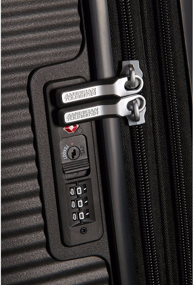 American Tourister Soundbox Expandable Spinner 77cm Bass Black detail