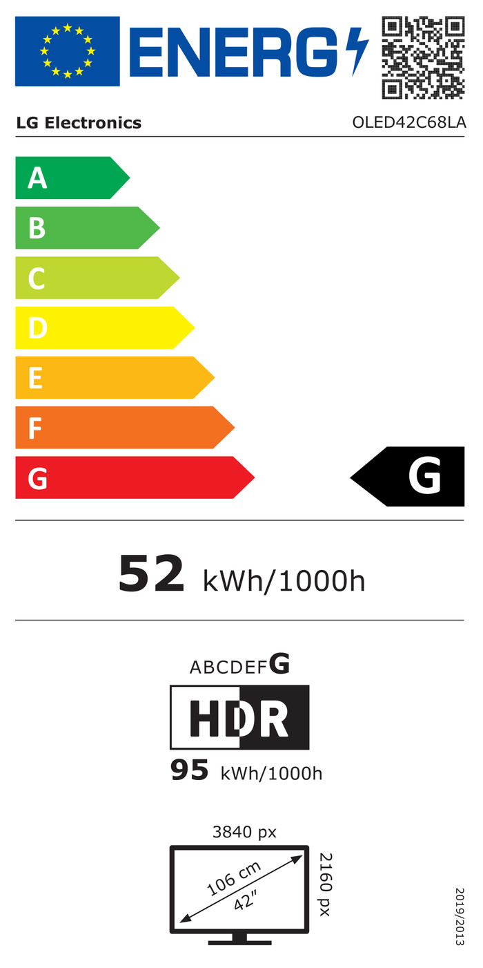 LG OLED 42" C6 (2026) energielabel