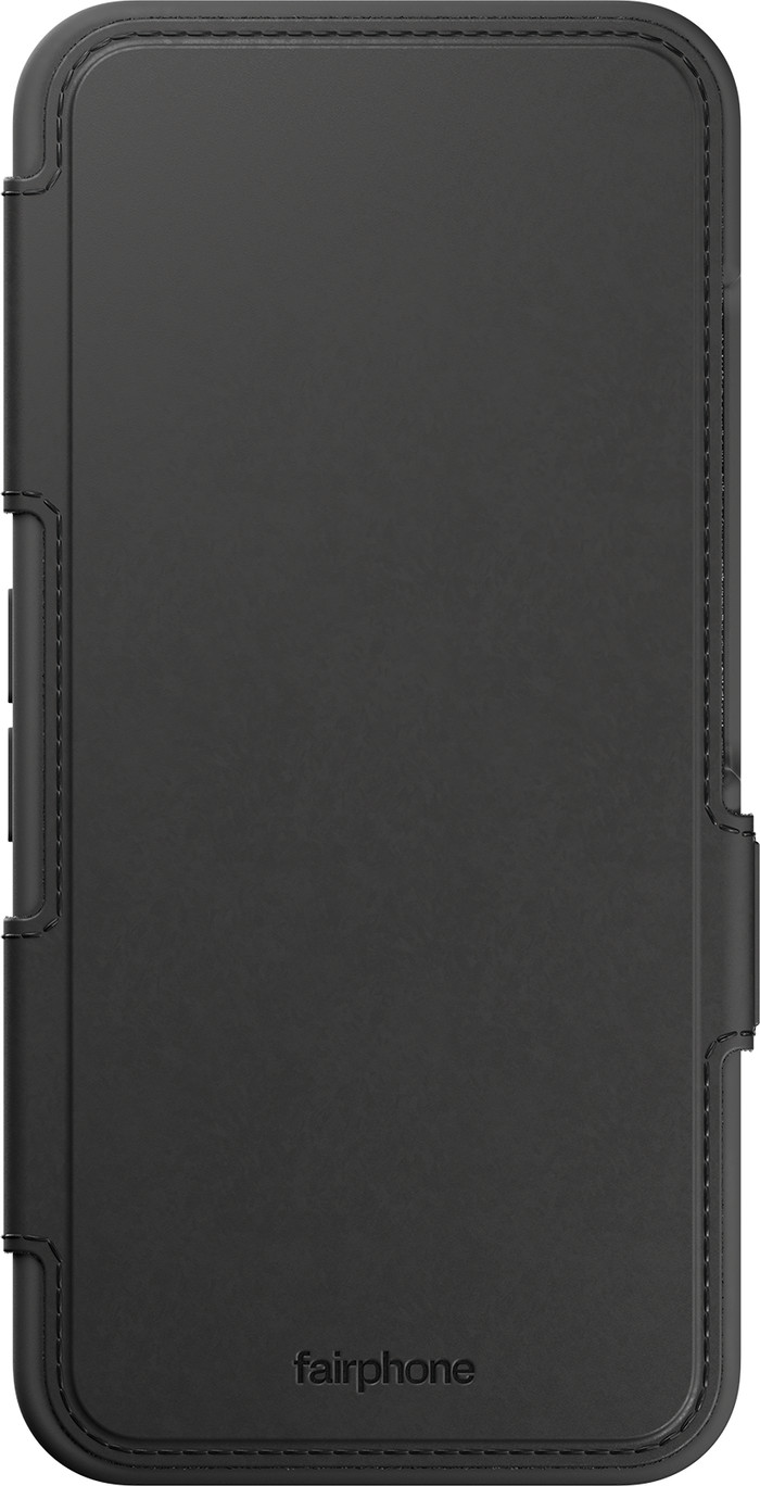 Fairphone 6 Flip Case Zwart voorkant