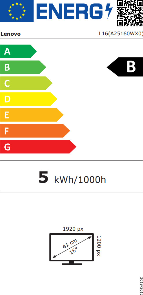 Lenovo L16 68F4UAC1WL energielabel
