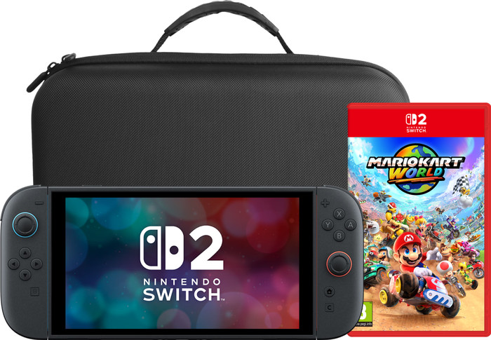 Nintendo Switch 2 + Mario Kart World + BlueBuilt Travel Case Main Image