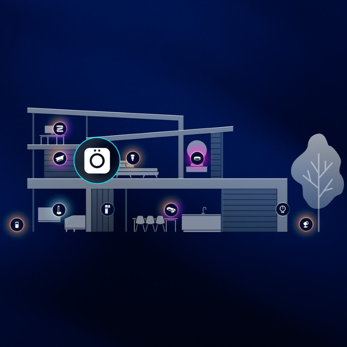 Philips Hue Inbouwspot Slim - White and Color - 90mm - Zwart product in gebruik