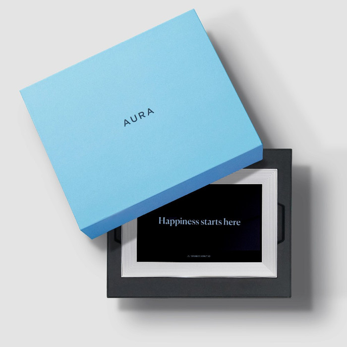 Aura Frames Carver Wit product in gebruik
