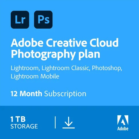 Adobe Creative Cloud Photography Plan 1 Jaar + 1TB Cloudopslag - Digitaal Main Image