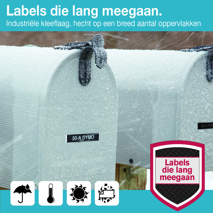 DYMO LW Étiquette Durable D1 Blanc-Noir (12 mm x 3 m) visuel fournisseur