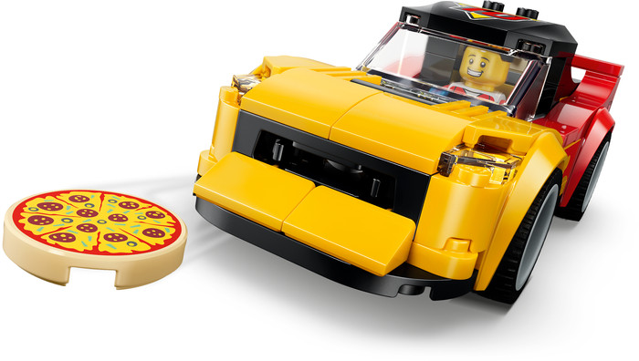 LEGO City Pizzacentrale met voertuigen 60496 detail