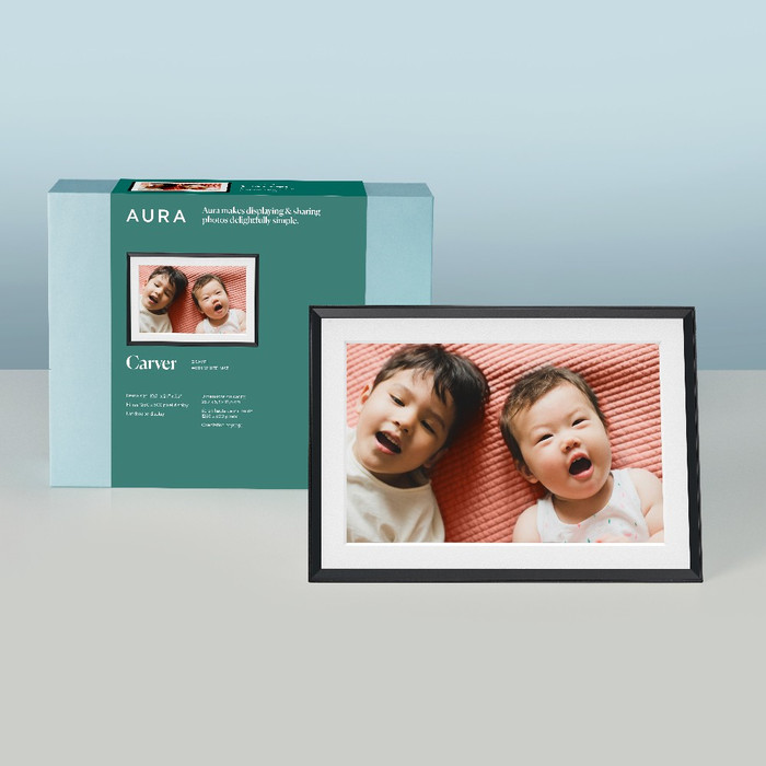 Aura Frames Carver Noir Mat produit à l'usage