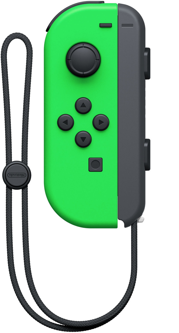 Nintendo Switch Joy-Con Set Splatoon Green / Pink + Nintendo Switch Joy-Con Charge Grip left side