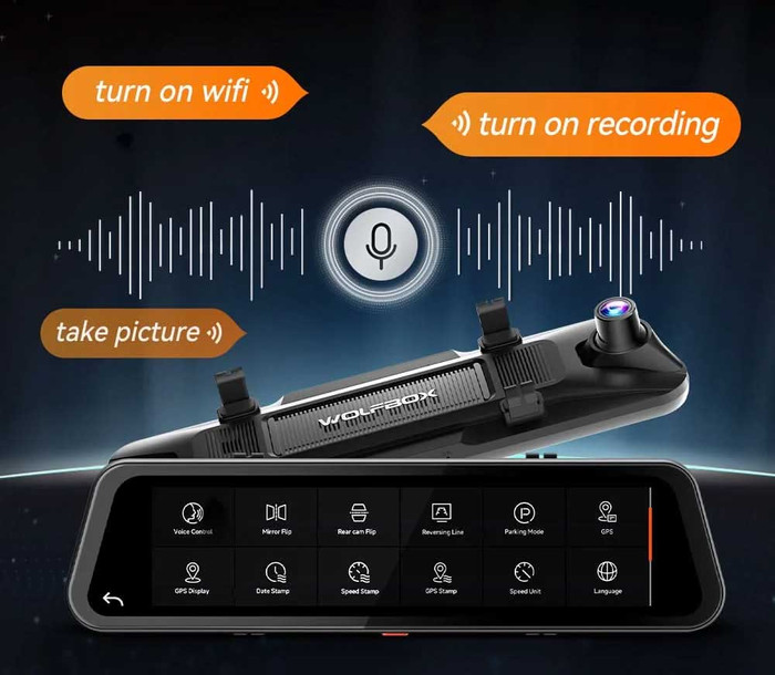 Wolfbox G900 Tripro Cabin 3CH 4K Wifi GPS 256GB product in gebruik