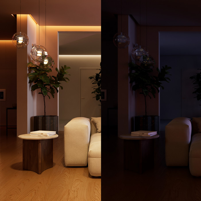 Philips Hue Bedrade Wandschakelaarmodule voor Niet Slimme Lampen 2 Kanalen product in gebruik