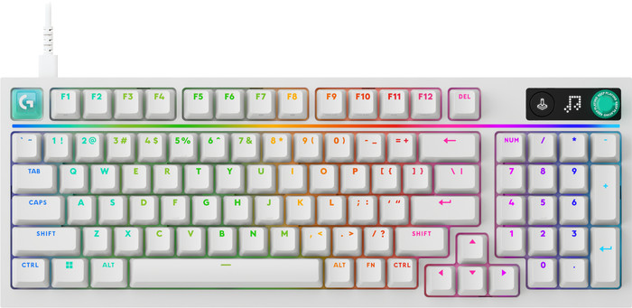 Logitech G316 X 98 Bedrade Gaming Toetsenbord Azerty Wit voorkant