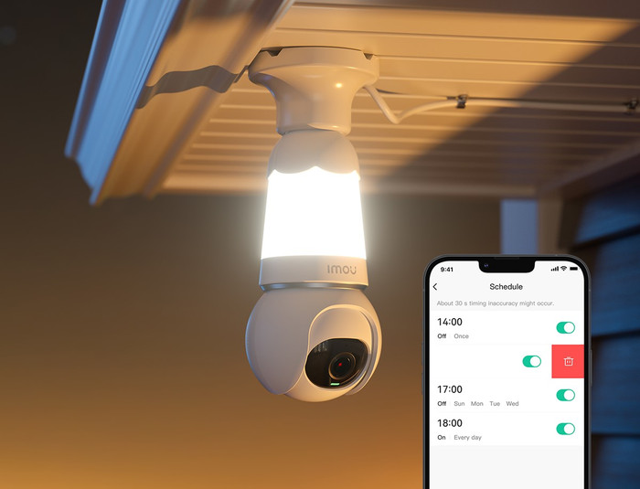 Imou Bulb Cam product in gebruik