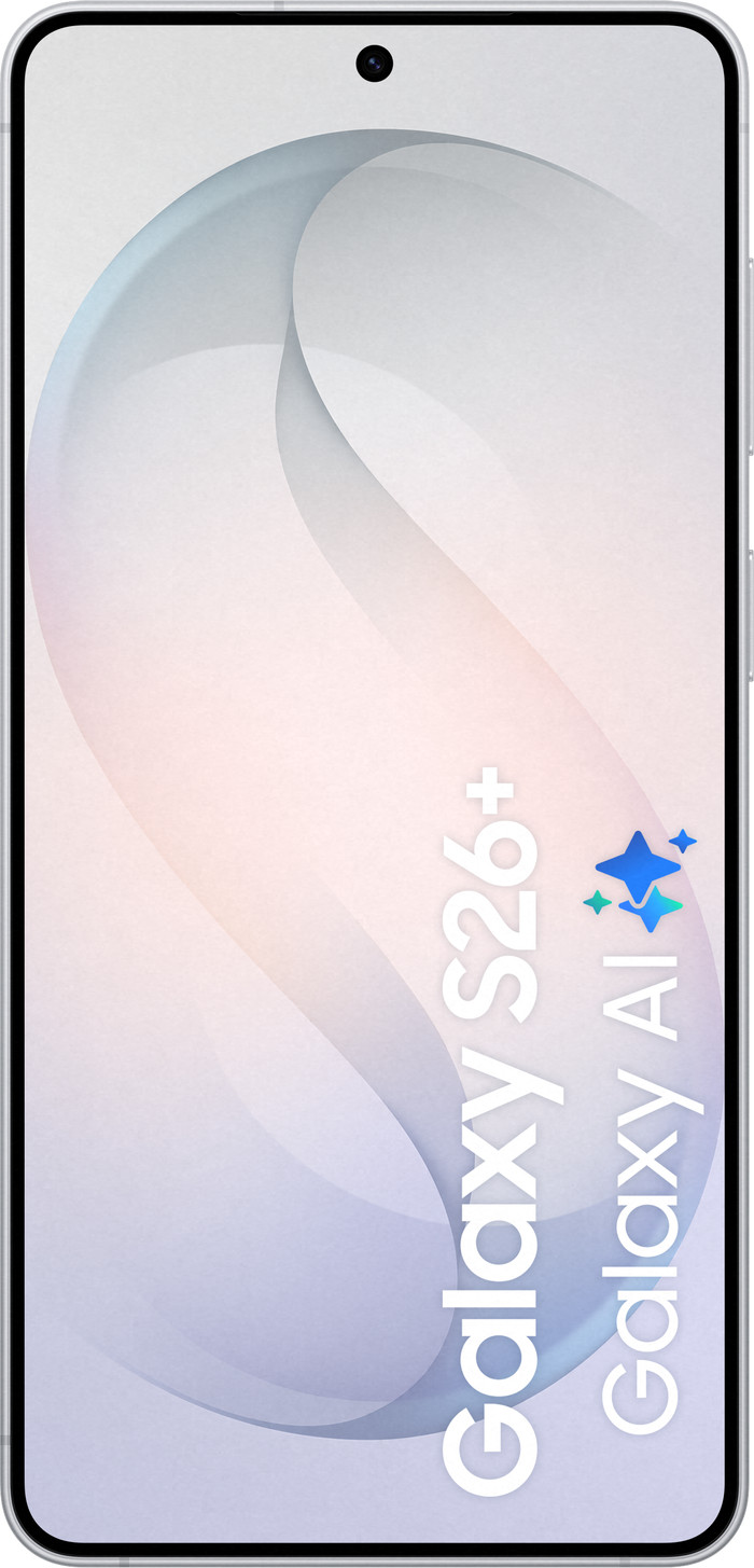 Samsung Galaxy S26 Plus 256GB White 5G + Samsung Galaxy Buds4 Pro Black front