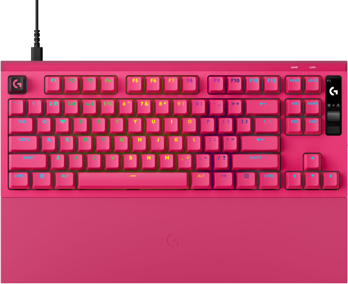 Logitech G PRO X2 RAPID TKL Gaming Toetsenbord Roze Azerty bovenkant