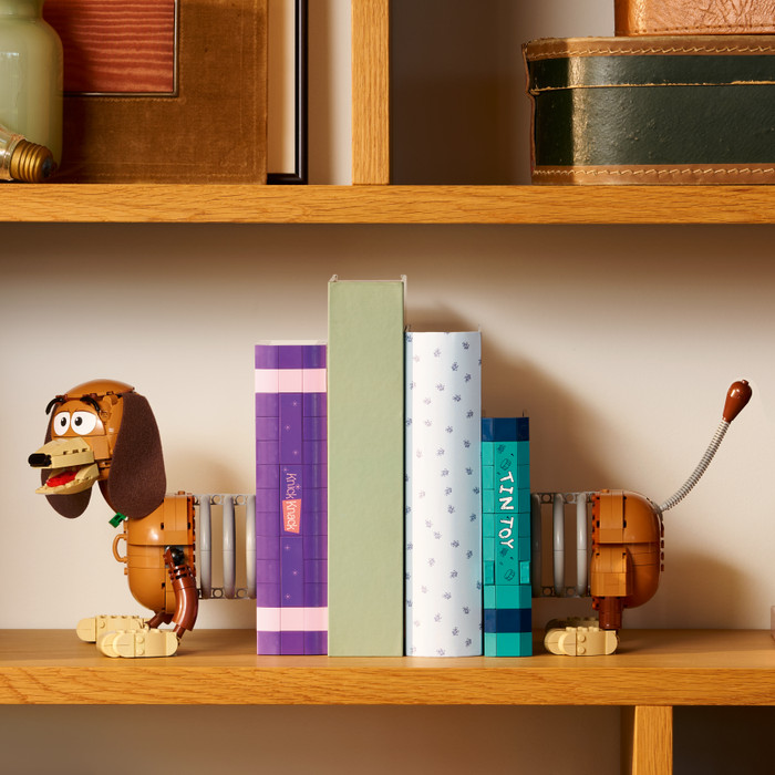 LEGO Disney Pixar Toy Story Slinky Dog Bookends 43301 product in use