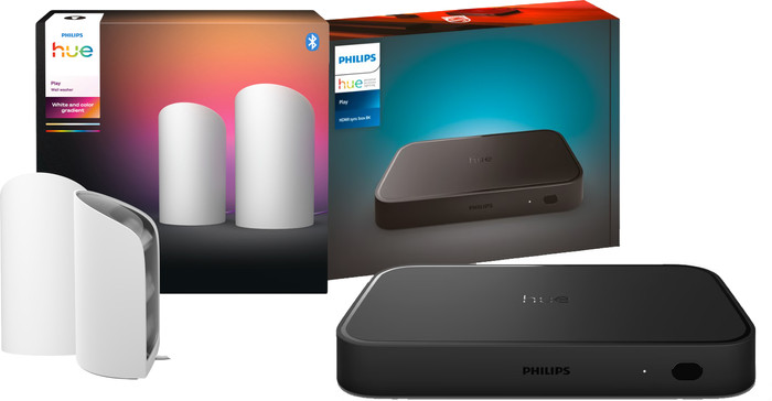 Philips Hue Play Wall Washer Wit - Duo Pack + HDMI Sync Box 8K Main Image