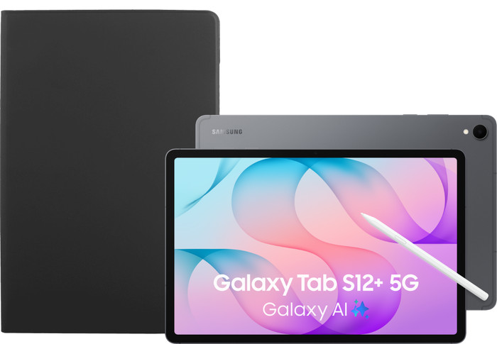 Samsung Galaxy Tab S12 Plus 12.6 inches 256GB WiFi + 5G Gray + BlueBuilt Book Case Black Main Image