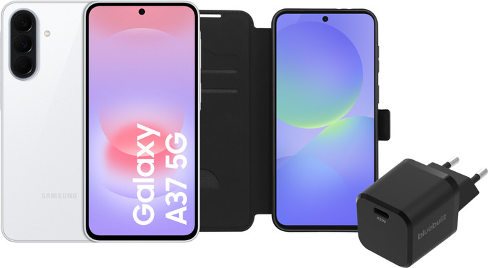 Samsung Galaxy A37 128 Go Blanc 5G + Pack d'Accessoires de Base Main Image