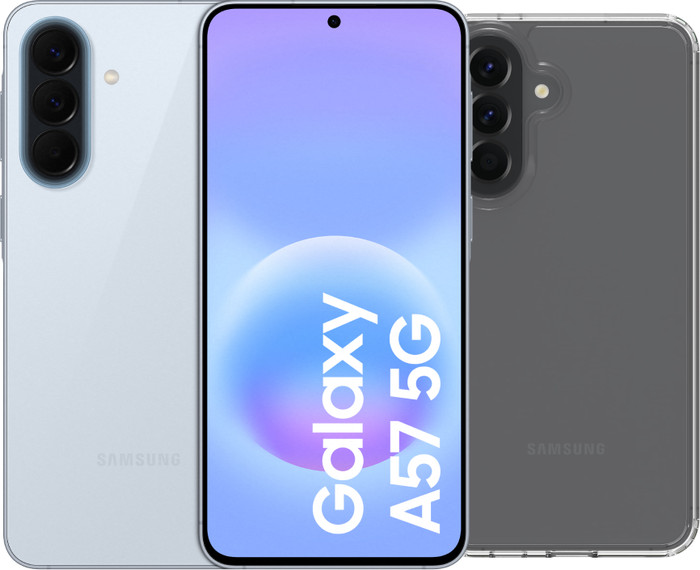 Samsung Galaxy A57 256 Go Bleu Clair 5G + BlueBuilt Back Cover Transparent Main Image