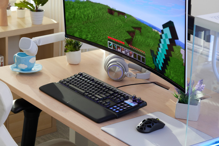 Corsair GALLEON 100 SD Gaming Toetsenbord Azerty product in gebruik