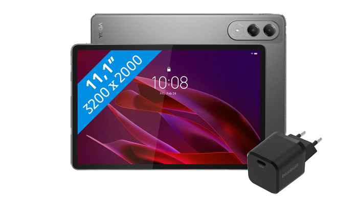 Lenovo Yoga Tab 11,1 Pouces 256 Go Wifi Gris avec Stylet + BlueBuilt Chargeur Main Image