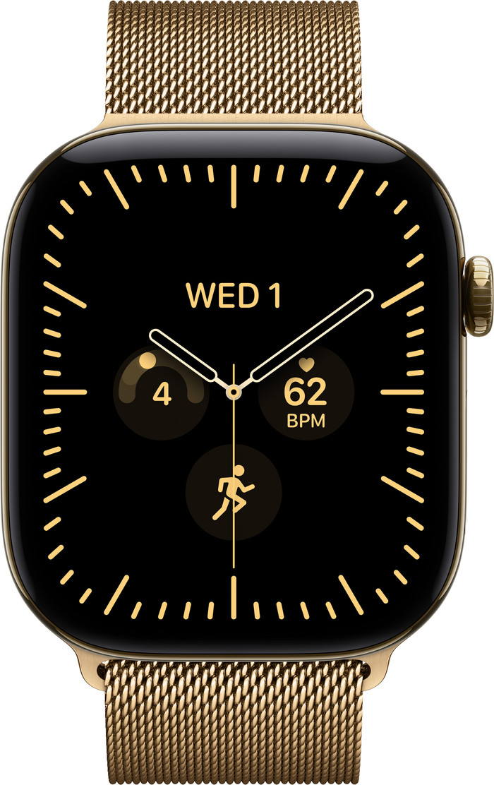 Apple Watch Series 12 Cellular 46mm Titanium Gold Milanese Loop S/M front