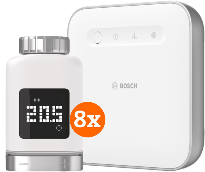 Bosch Slimme Radiatorknoppen 8-Pack + Smart Home Controller Main Image