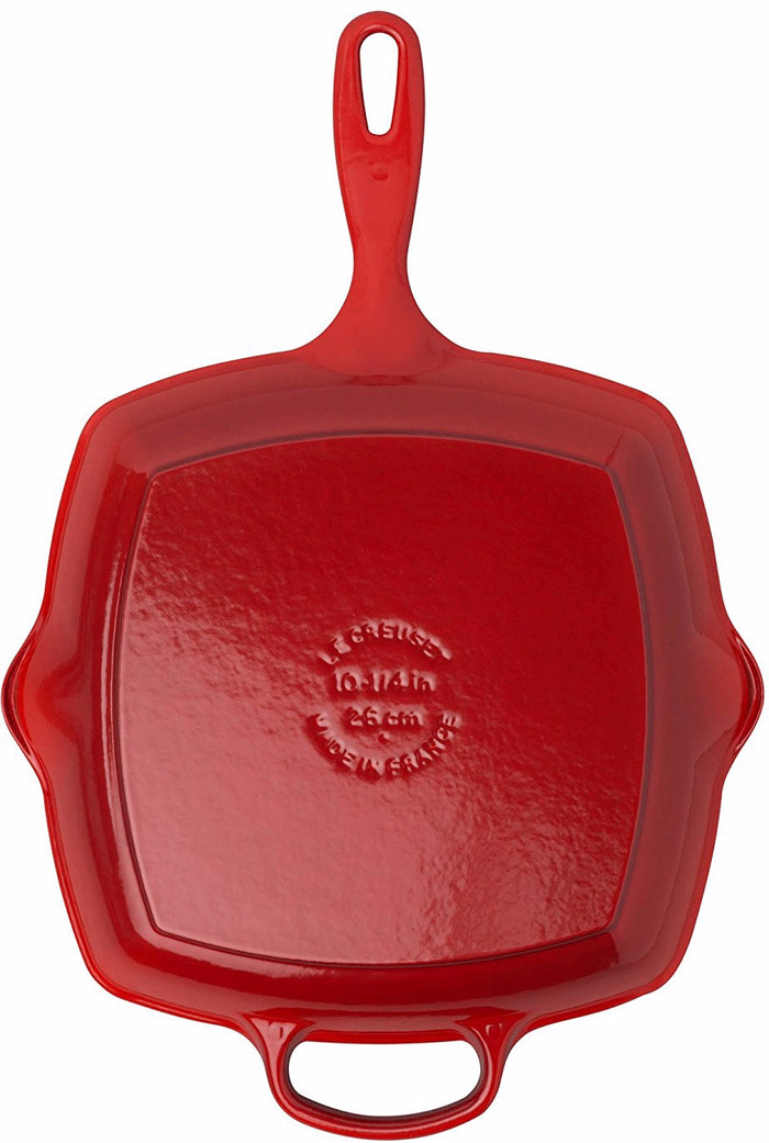 Le Creuset Skillet Vierkante Grillpan 26 cm Kersenrood onderkant