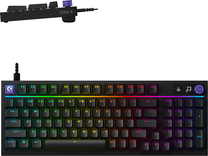 Logitech G316 X 98 Bedrade Gaming Toetsenbord Azerty Zwart voorkant