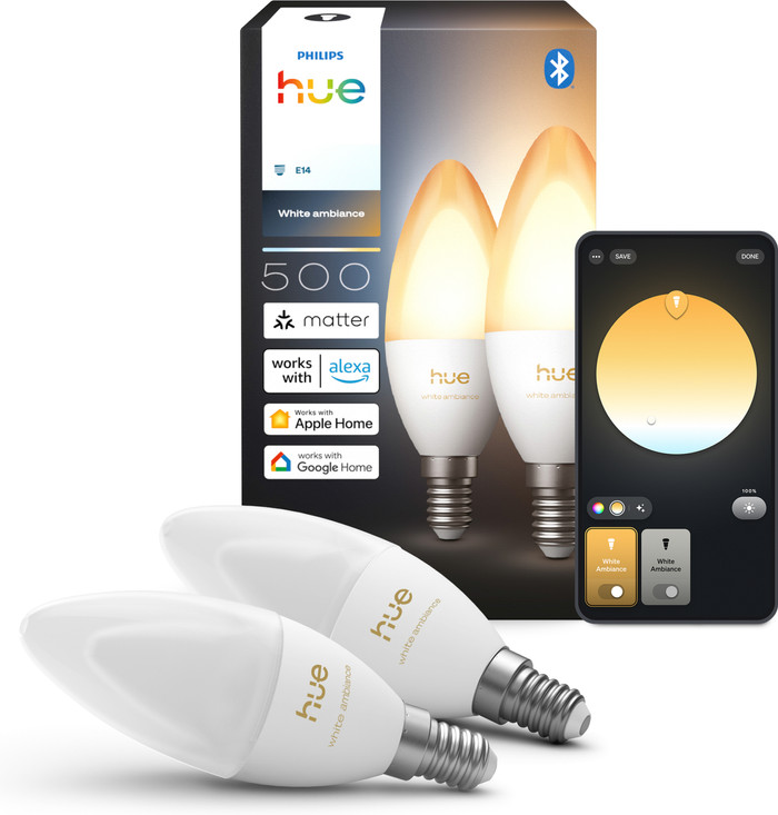 Philips Hue Kaarslamp White Ambiance E14 Duo Pack Main Image
