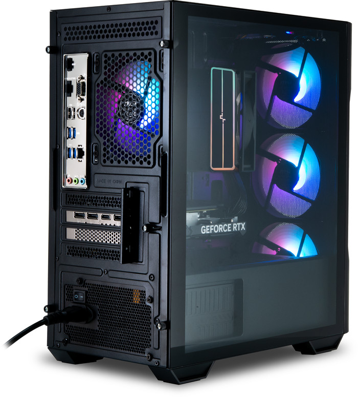 Cobalt x Powered by MSI - Tier 1 - RTX 5060 - Ryzen 7 5700X - 32GB - 1TB SSD achterkant