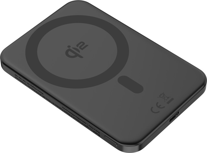 BlueBuilt Draadloze Powerbank met Qi2 en MagSafe 5.000 mAh met Snelladen 20 Watt Grijs voorkant
