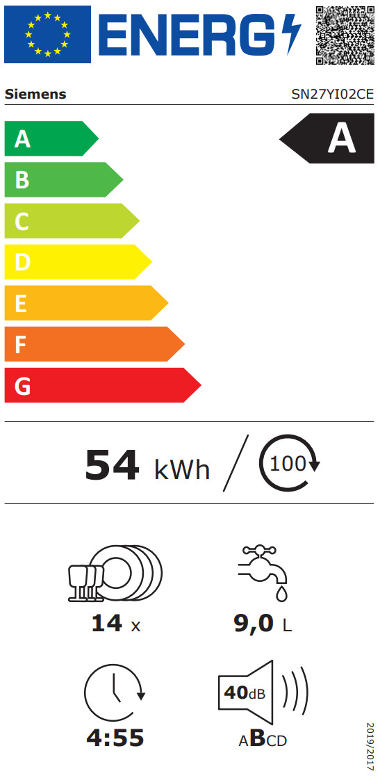 Siemens SN27YI02CE energielabel