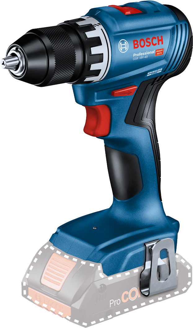 Bosch Professional GBH 18V-22 + GSR 18V-45 Combiset rechterkant
