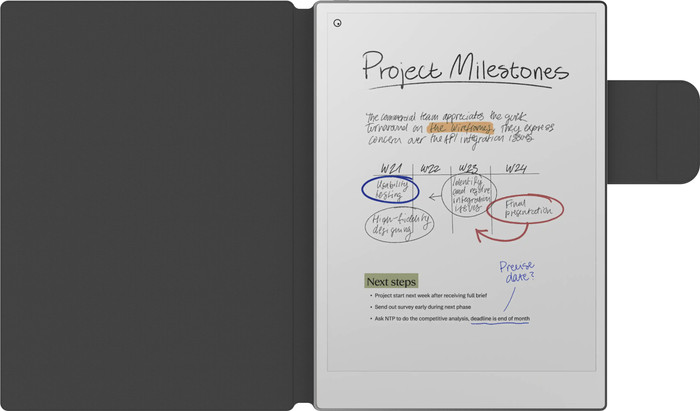 BlueBuilt reMarkable Paper Pro Book Cover Zwart binnenkant