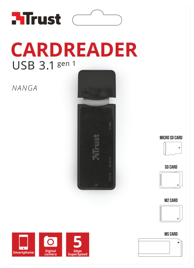 Trust Nanga USB 3.1 Lecteur de Carte emballage