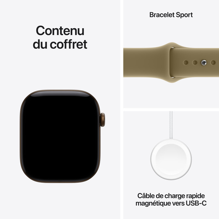 Apple Watch Series 12 46 mm Bronze Sombre Bracelet Sport S/M visuel fournisseur