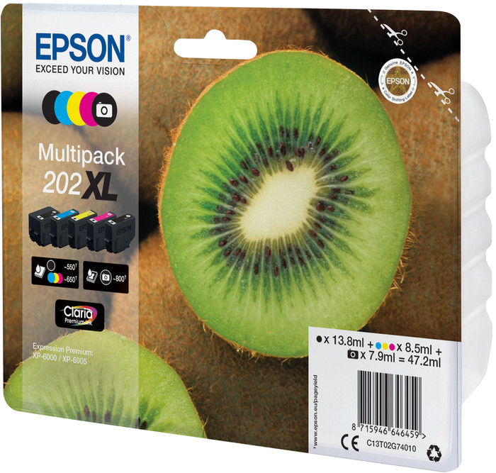 Epson 202XL Cartouches Pack Combiné emballage