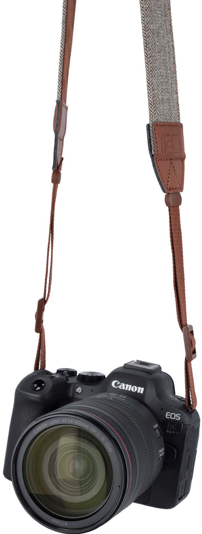 Rollei Camera Strap Bruin product in gebruik