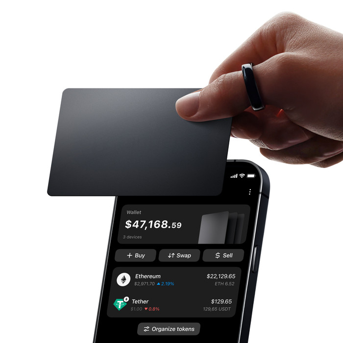 Tangem Wallet 2.0 - Secure Crypto Cold Wallet - 3 Card Set Stealth visuel fournisseur