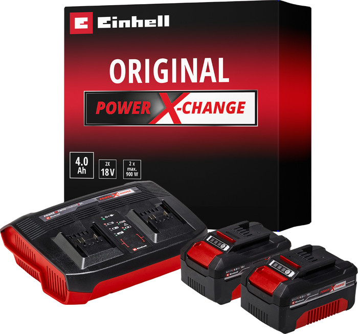 Einhell 18 V/4.0 Ah Starter Kit - 2 accu's - DUO-lader - Power X-Change verpakking