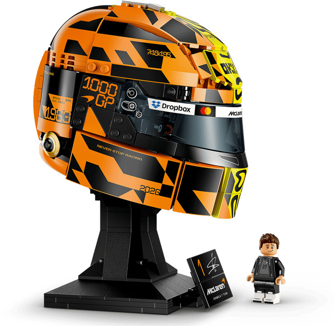 LEGO Editions McLaren Mastercard F1 Team helm van Lando Norris 43023 linkerkant