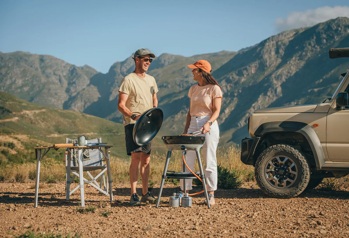 Cadac Carri Chef 50 BBQ / Paella Pan product in gebruik