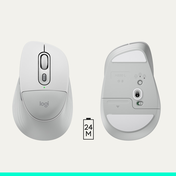 Logitech Signature Comfort Plus M850 L Wireless Mouse Off-White visual supplier