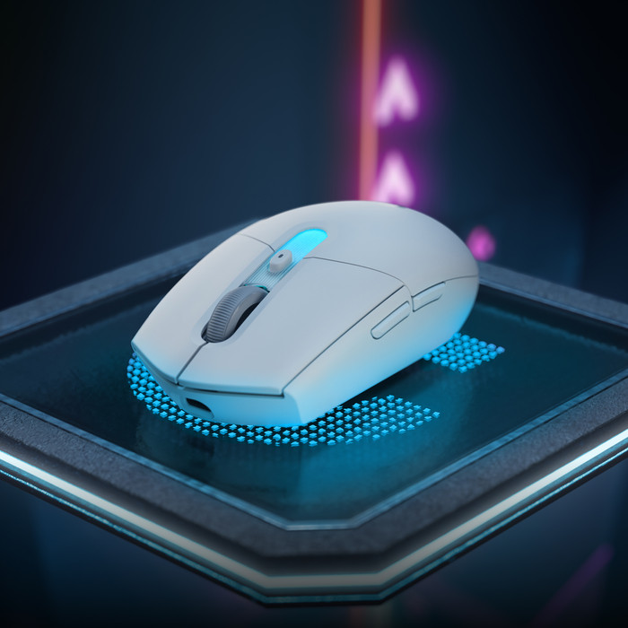 Logitech G305 X Superlight Draadloze Gaming Muis Wit product in gebruik