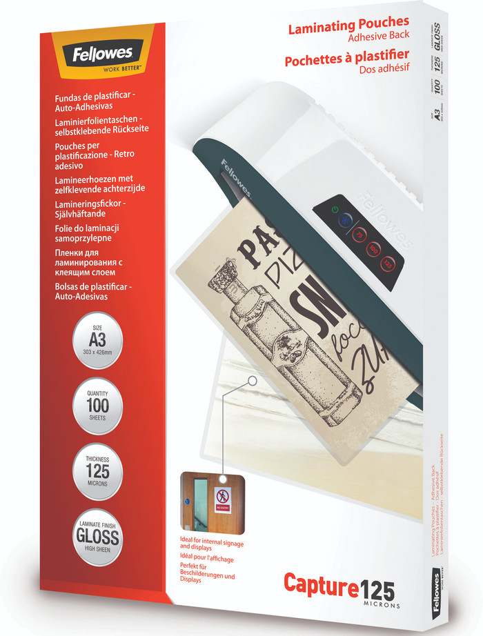Fellowes Laminating Sheets ImageLast 125mic A3 (100 Units) packaging