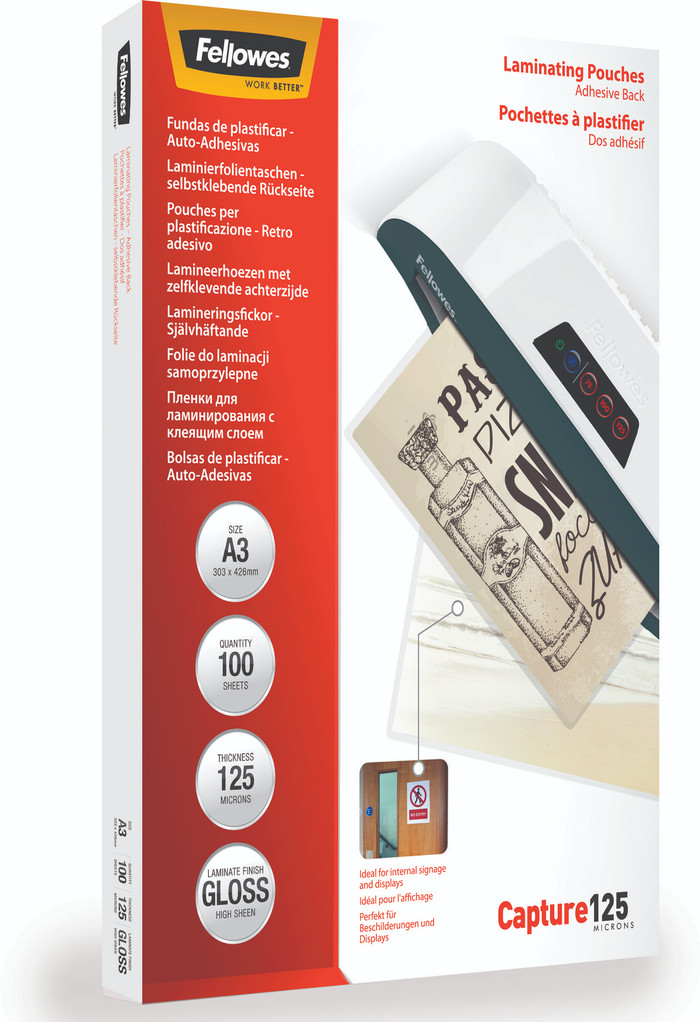 Fellowes Laminating Sheets ImageLast 125mic A3 (100 Units) packaging
