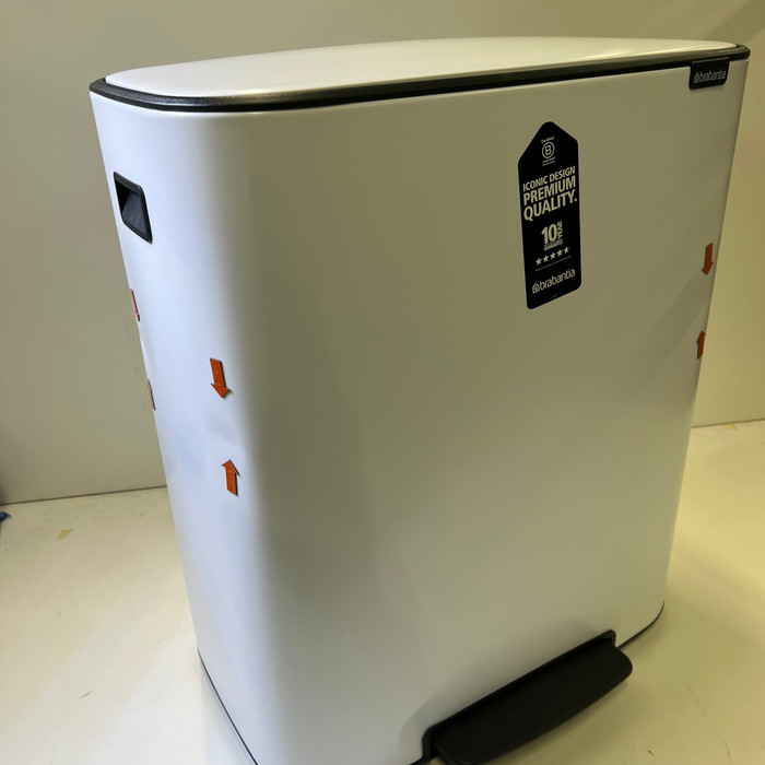 Brabantia Bo Pedal Bin 2x 30L White 