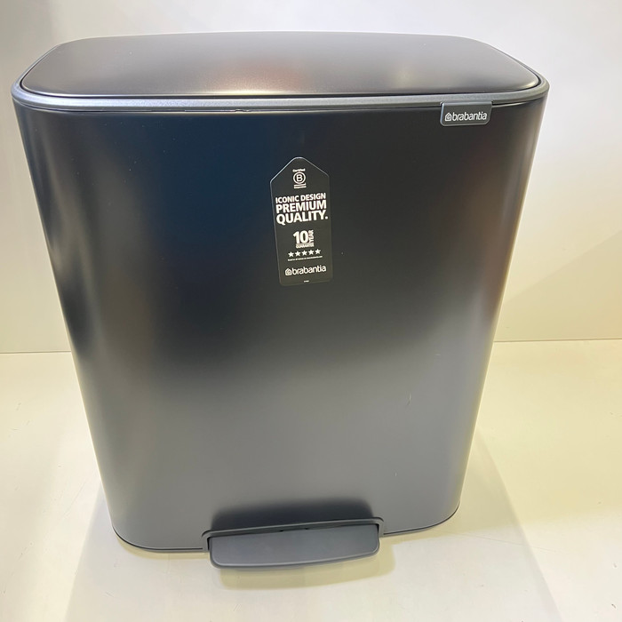 Brabantia Bo Poubelle à Pédale 2 x 30 Litres Matt Black 